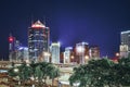 BEIJING, CHINA - MAY 20, 2015:Evening, night modern Beijing business quarter of the capital, the streets of the city with Royalty Free Stock Photo