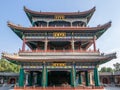 Beijing, China - May 25, 2018: The iconic view of Grand Theater Stage of Deheyuan at the Garden of Virtue and Harmony in Summer Royalty Free Stock Photo