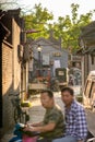 Small Hutong back alley in central Beijing, the capital of China Royalty Free Stock Photo