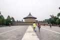 Beijing, China - May 26, 2018: View of people travel at Imperial Vault of Heaven or Huangqiongyu at The Temple of Heaven, Beijing Royalty Free Stock Photo