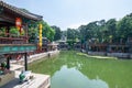 Beijing, China - May 25, 2018: View of Summer Palace, an Imperial Garden, where integrates numerous traditional halls and Royalty Free Stock Photo