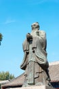 Confucius Statue at Imperial College (Guozijian). a famous historic site in Beijing, China. Royalty Free Stock Photo