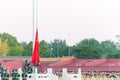 Flag Raising Ceremony of Tiananmen Square. a famous historic site in Beijing, China.