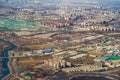 Beijing,China in the residential area which is visible from an airplane Royalty Free Stock Photo