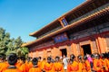 Confucius Temple and crowd in Beijing, China