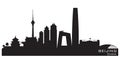 Beijing China city skyline vector silhouette Royalty Free Stock Photo