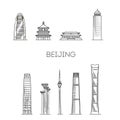 Beijing, China. Vector flat illustration