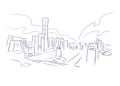 Beijing China vector sketch city illustration line art sketch Royalty Free Stock Photo