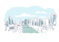 Beijing China vector sketch city illustration line art sketch Royalty Free Stock Photo