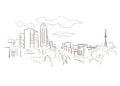 Beijing China vector sketch city illustration line art sketch Royalty Free Stock Photo