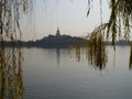 Beijing China - Willow view of Beihai park