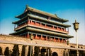 Beijing, China at the Zhengyangmen Gatehouse in Tiananmen Square Royalty Free Stock Photo