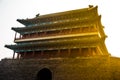 Beijing, China at the Zhengyangmen Gatehouse in Tiananmen Square Royalty Free Stock Photo