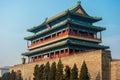 Beijing, China at the Zhengyangmen Gatehouse in Tiananmen Square Royalty Free Stock Photo