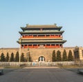 Beijing, China at the Zhengyangmen Gatehouse in Tiananmen Square Royalty Free Stock Photo