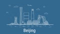 Beijing city, Line Art Vector illustration Royalty Free Stock Photo