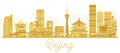 Beijing City skyline golden silhouette. Royalty Free Stock Photo