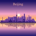 Beijing city skyline silhouette background Royalty Free Stock Photo