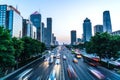 Beijing Guomao CBD skyline sunset, night city Royalty Free Stock Photo