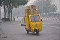 Beijing, Haidian District. delivery driver smog