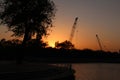 Beijing Haidian park at dusk Royalty Free Stock Photo