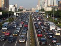 Beijing heavy traffic jam and cars
