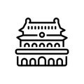 Black line icon for Beijing, seoul and temple