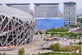 Beijing National Stadium Bird Nest and Water cube Royalty Free Stock Photo