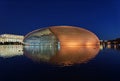 Beijing NCPA night scene, golden light Royalty Free Stock Photo