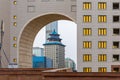 Beijing Palace Soluxe Hotel Astana building with traditional Chinese blue roof.