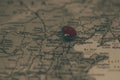 Beijing pinned on a map with flag of China Royalty Free Stock Photo