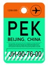 Beijing airport luggage tag