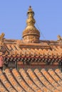 Large ornamented object on rooftop at Yonghe Lamasery, also known as Lama Temple, Beijing, China