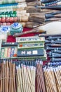 Variety of calligraphy brushes displayed on Panjiayuan market, Beijing, China Royalty Free Stock Photo