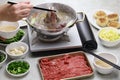 Chinese hot pot lamb shabu shabu Royalty Free Stock Photo