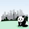 Beijing skyline with panda Royalty Free Stock Photo