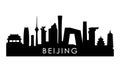 Beijing skyline silhouette. Royalty Free Stock Photo