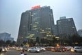 Beijing Skyline and street traffic. China Royalty Free Stock Photo
