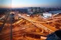 Beijing skyline traffic night, China