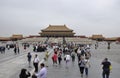 Beijing, 5th may: Tourists visiting the Hall of Supreme Harmony in the Forbbiden City in Beijing China