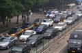 Beijing Traffic Jam And Air Pollution Royalty Free Stock Photo