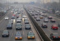 Beijing Traffic Jam And Air Pollution Royalty Free Stock Photo