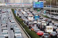 Beijing Traffic Jam And Air Pollution Royalty Free Stock Photo