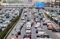 Beijing Traffic Jam And Air Pollution Royalty Free Stock Photo