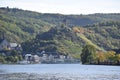 Beilstein, Germany - 10 06 2022: passenger ship turning and blocking the Mosel