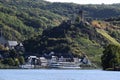 Beilstein, Germany - 10 06 2022: village Beilstein with castle Metternich and passenger ships Royalty Free Stock Photo