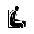 Being bent over desk black glyph icon