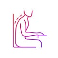 Being bent over desk gradient linear vector icon