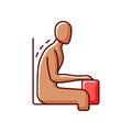 Being bent over desk RGB color icon