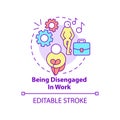 Being disengaged in work concept icon Royalty Free Stock Photo